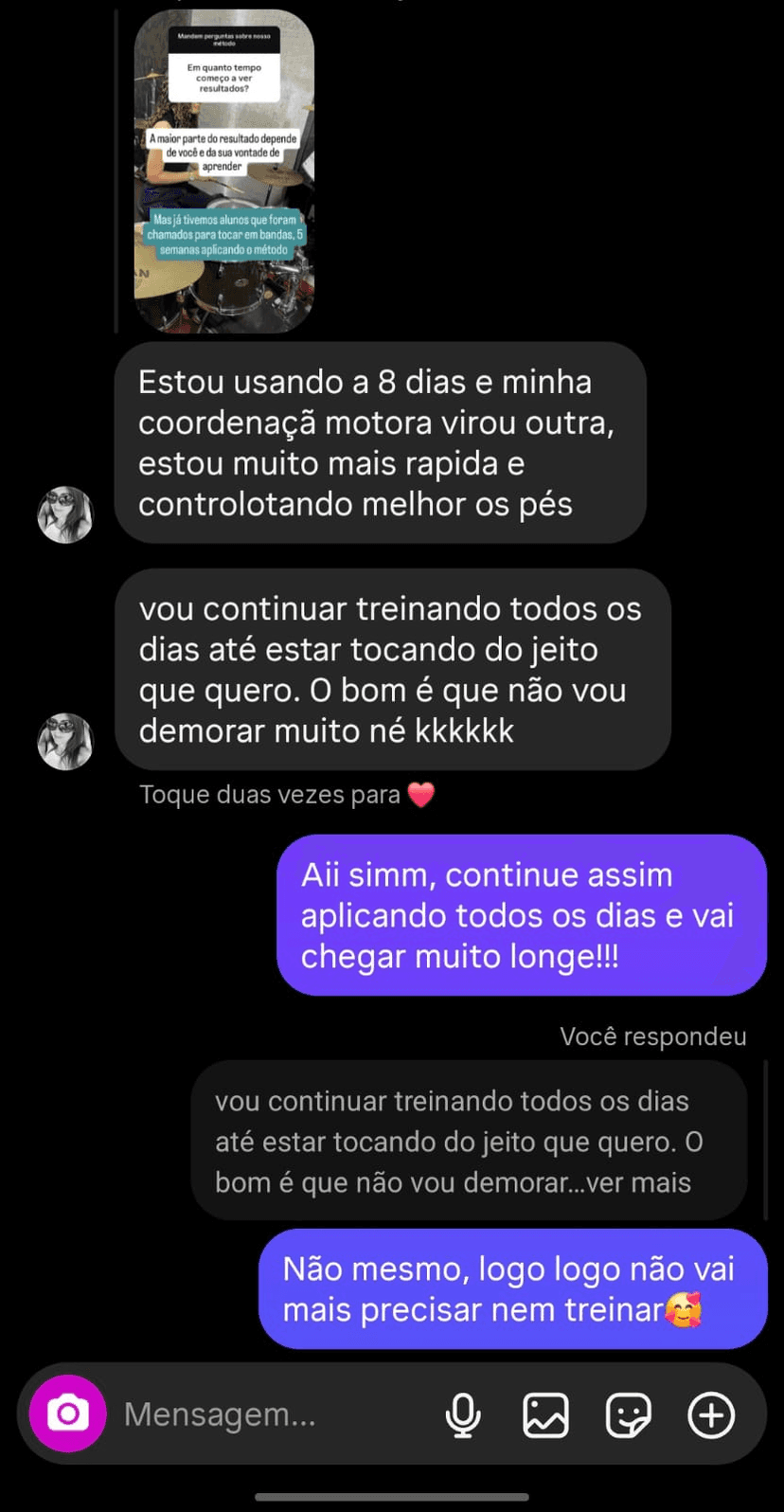 Depoimento do Instagram 1